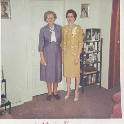Mrs. Finstrom with her daughter Beatrice Thoreson