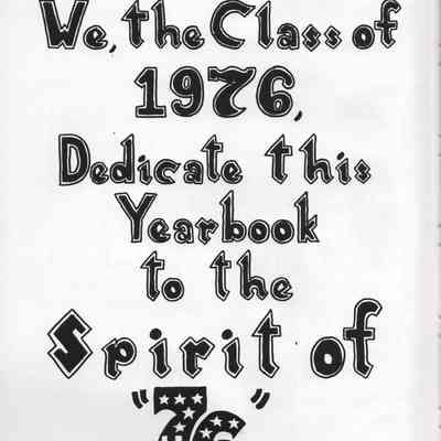 Hatton High School: 1976 Yearbook dedication page