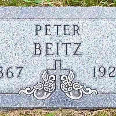 Grave-marker photo, St. Rose of Lima Catholic Cemetery, Hillsboro, ND: Peter Beitz, photo courtesy US Find-a-Grave