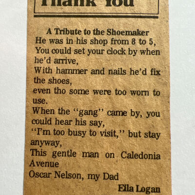 Poem by Ella (Nelson) Logan