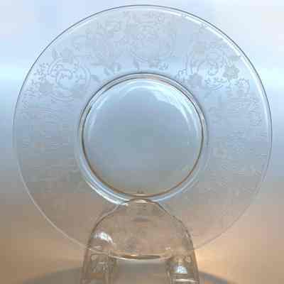 Flower Etched Luncheon Plates