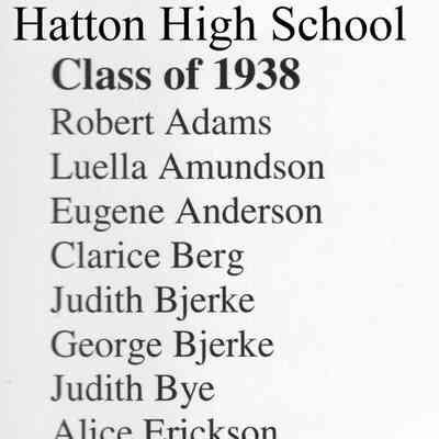 Hatton High School: Class of 1938 list of graduating students