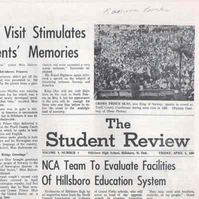 Hillsboro High School 1968 News: April 5 issue, first page, top half