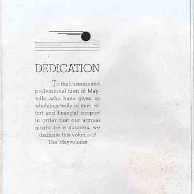 Mayville High School 1937 Yearbook: Dedication page