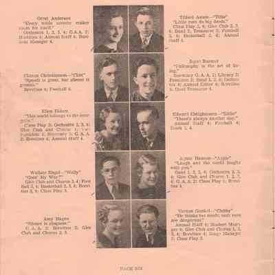 Hillsboro High School 1936 Yearbook: Class of 1936 students: page six