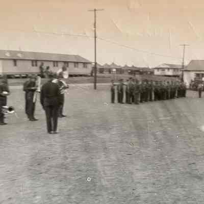 National Guard soldiers in formation at WWII Training Camp Claiborne, Longleaf, Louisiana