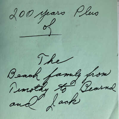 Beach family: Timothy to Bernard and Jack Beach