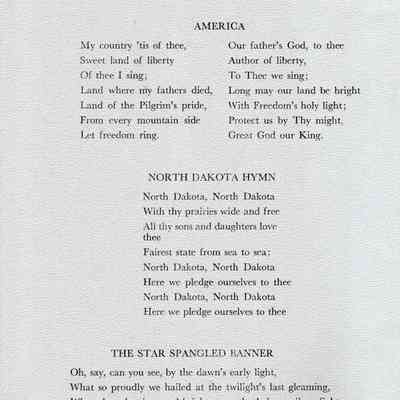 Traill County Rural Schools: 12 June 1963 Eighth Grade Graduation Program songs