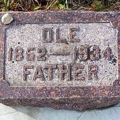 Grave-marker, Ole O. Norby, courtesy US Find-a-Grave: Arnegard Cemetery, Traill County, ND