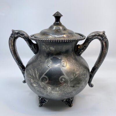 Silver Sugar Bowl with cover