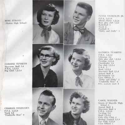 Mayville High School 1951 Yearbook: Senior photos, fifth page