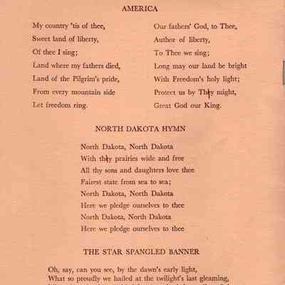 Traill County Rural Schools: 13 June 1958 Eighth Grade Graduation, Program Songs