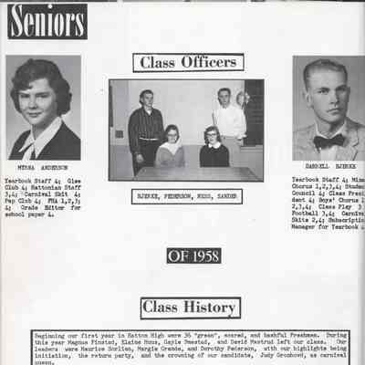Hatton High School 1958 Yearbook: Class of 1958 Senior photographs, page 1