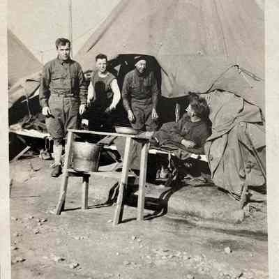 Soldiers by a tent