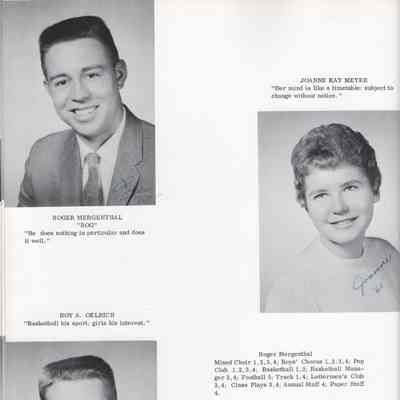 Hillsboro High School 1960 Yearbook: Class of 1960 Senior photographs, page 20