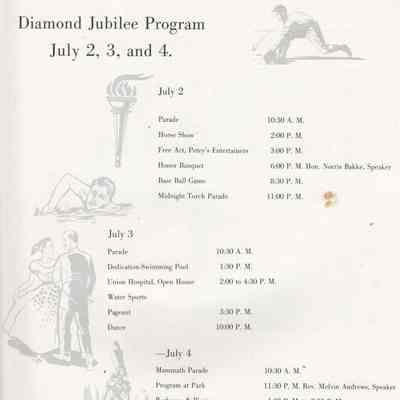 Mayville Diamond Jubilee, 1881-1956: Julilee Program