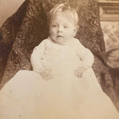 Child in chair, Skrivseth Studio, Hillsboro, ND