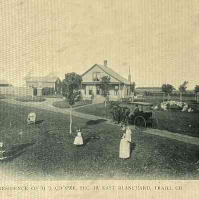 Page 54, 1892 Traill & Steele Counties Atlas: Farmstead of Harry J. Cooper, Section 12, East Blanchard (Bloomfield) Township