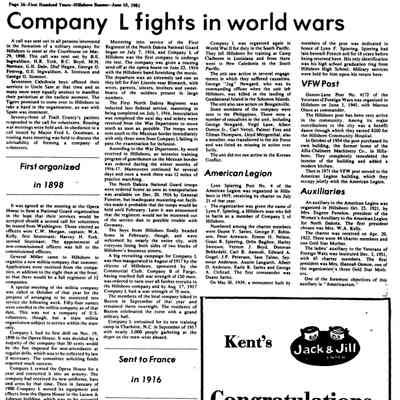 Page 38, Hillsboro Banner, 18 June 1981: History of National Guard Company L
