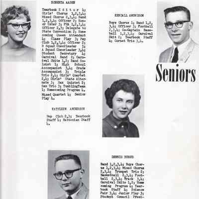 Hatton High School 1960 Yearbook: Class of 1960 Senior photographs, page 1