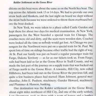 Kaldor Settlement on the Goose River, by John E. Bagstad: Page 18