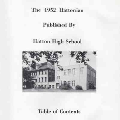 Hatton High School: 1952 Yearbook title page