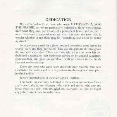 Galesburg Centennial, 1882-1982, Footprints Across the Prairie: Book Dedication, page 4