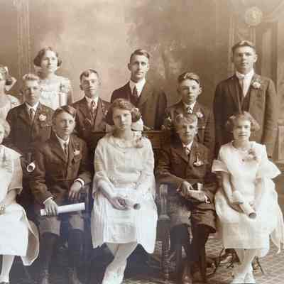 St John Lutheran, Bohnsack, Traill County, ND, Confirmation class, 1923