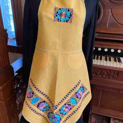 Apron with Open Work Embroidery