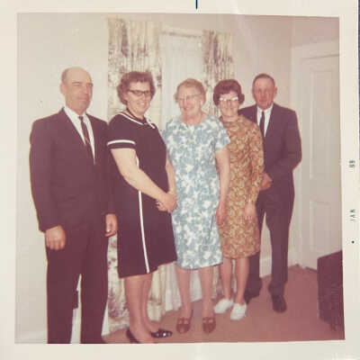 Bud & Alice Volte, Clara Domier, and Burnette & Melvin Domier