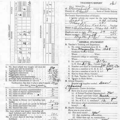 Bloomfield School No. 1: Ellen Kaldor, Teacher's Report, 23 May 1951
