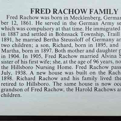 Page 163 in Traill County History, Vol. I: Fred Rachow family