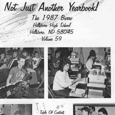 Hillsboro High School: 1987 Yearbook title and contents page