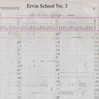 Ervin School No. 3, 1920-1921 Teacher's Register: Julia O. Lyng, Teacher