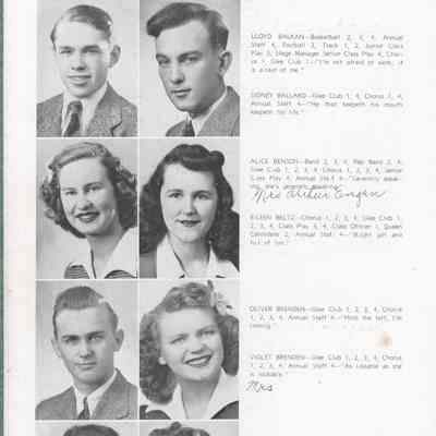 Hillsboro High School 1945 Yearbook: Class of 1945 Senior photographs, page 1