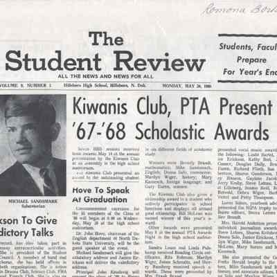 Hillsboro High School 1968 News: May 20 issue, first page, top half