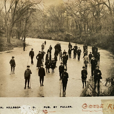 Skaters on the Goose River in the Hillsboro Park