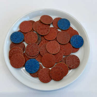 Red & Blue OPA WW II Tokens