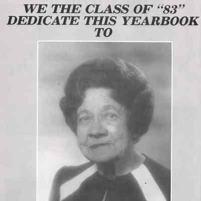 Hatton High School: 1983 Yearbook dedication page