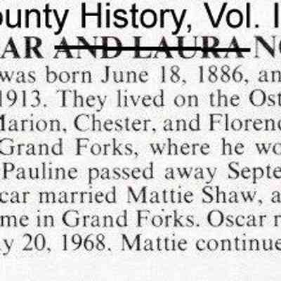 Family history for Oscar Norby: Traill County History 'Yesteryears', Vol. I, page 146