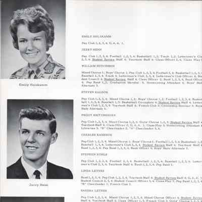Hillsboro High School 1965 Yearbook: Class of 1965 Senior photographs: page 4