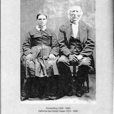 Photo courtesy Mildred Thomas and a descendant of Lawrence Beitz, grandson of Adam and Julia (Burg) Beitz: Conrad and Katherine Burg, original photograph was taken in Bridgewater, Adair County, Iowa