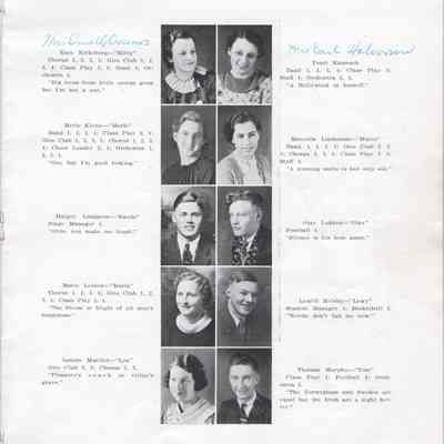 Hillsboro High School 1935 Yearbook: Class of 1935 students: page five