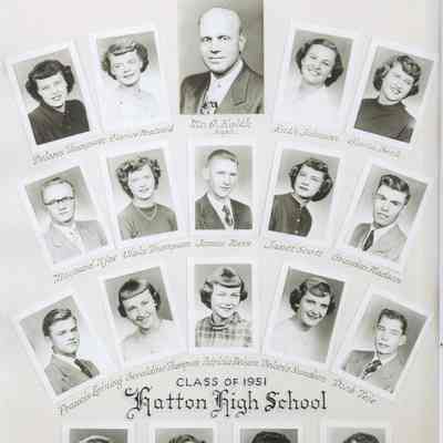 Hatton High School: Class of 1951 graduating students