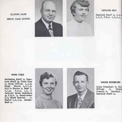 Hatton High School 1955 Yearbook: Class of 1955 Senior photographs, page 1