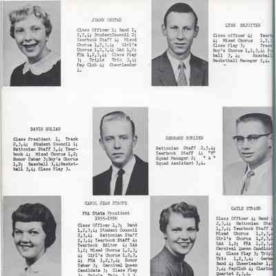 Hatton High School 1956 Yearbook: Class of 1956 Senior photographs, page 1