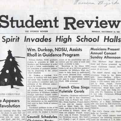 Hillsboro High School 1964 News: December 14 issue, first page, top half