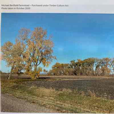 Berthold family: Michael & Helena (Schotthoefer) Berthold: original Homestead site, Buxton Township, Traill County, ND