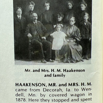 Haakenson family: Hans and Thuri, and son Selmer, Haakenson, of Hatton, Traill County, North Dakota