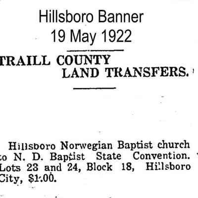 Page 1, 19 May 1922, Hillsboro Banner